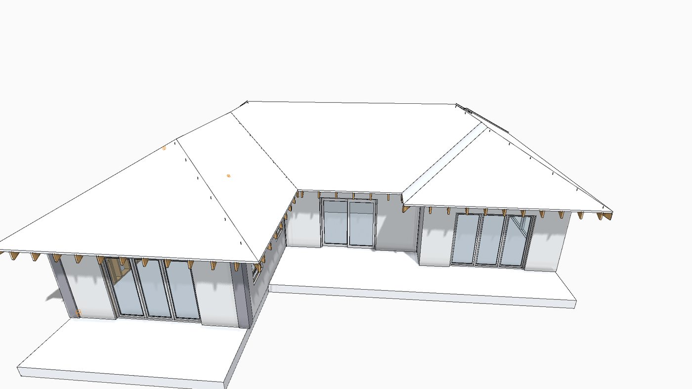 The Northsill 3D view showing a house with walls, window openings and floors